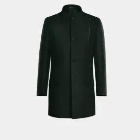 Green Funnel neck Coat