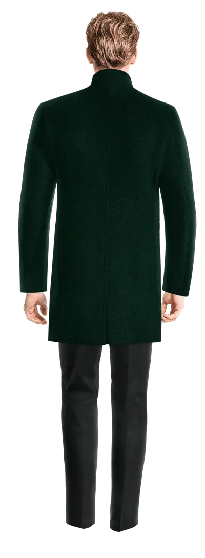 Green Funnel neck Coat