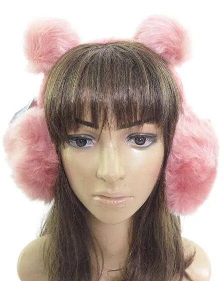 Instant Shipping! Solid Colored Bear Eared Faux Fur Ear Muffs