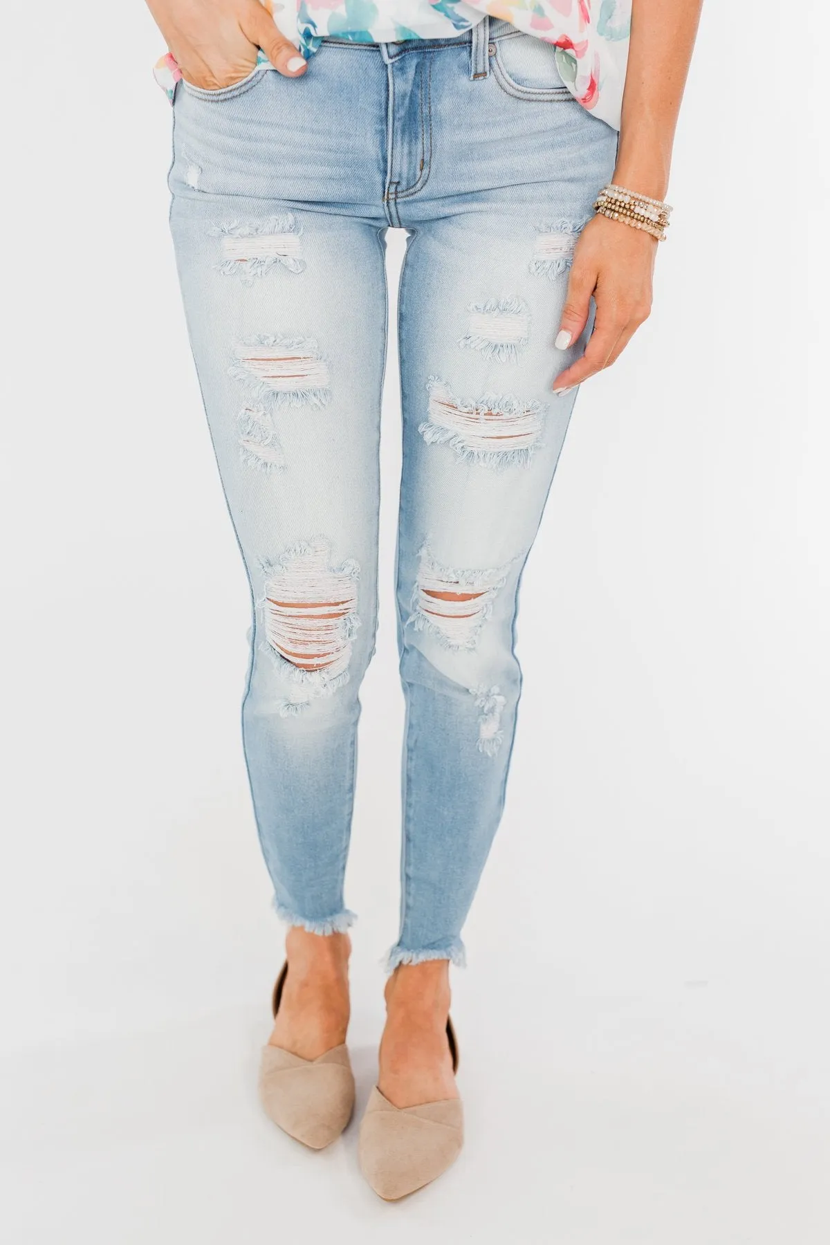 KanCan Distressed Skinny Jeans- Georgia Wash