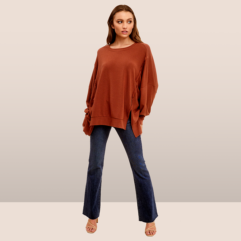 Long Sleeve Crepe Weekender Top