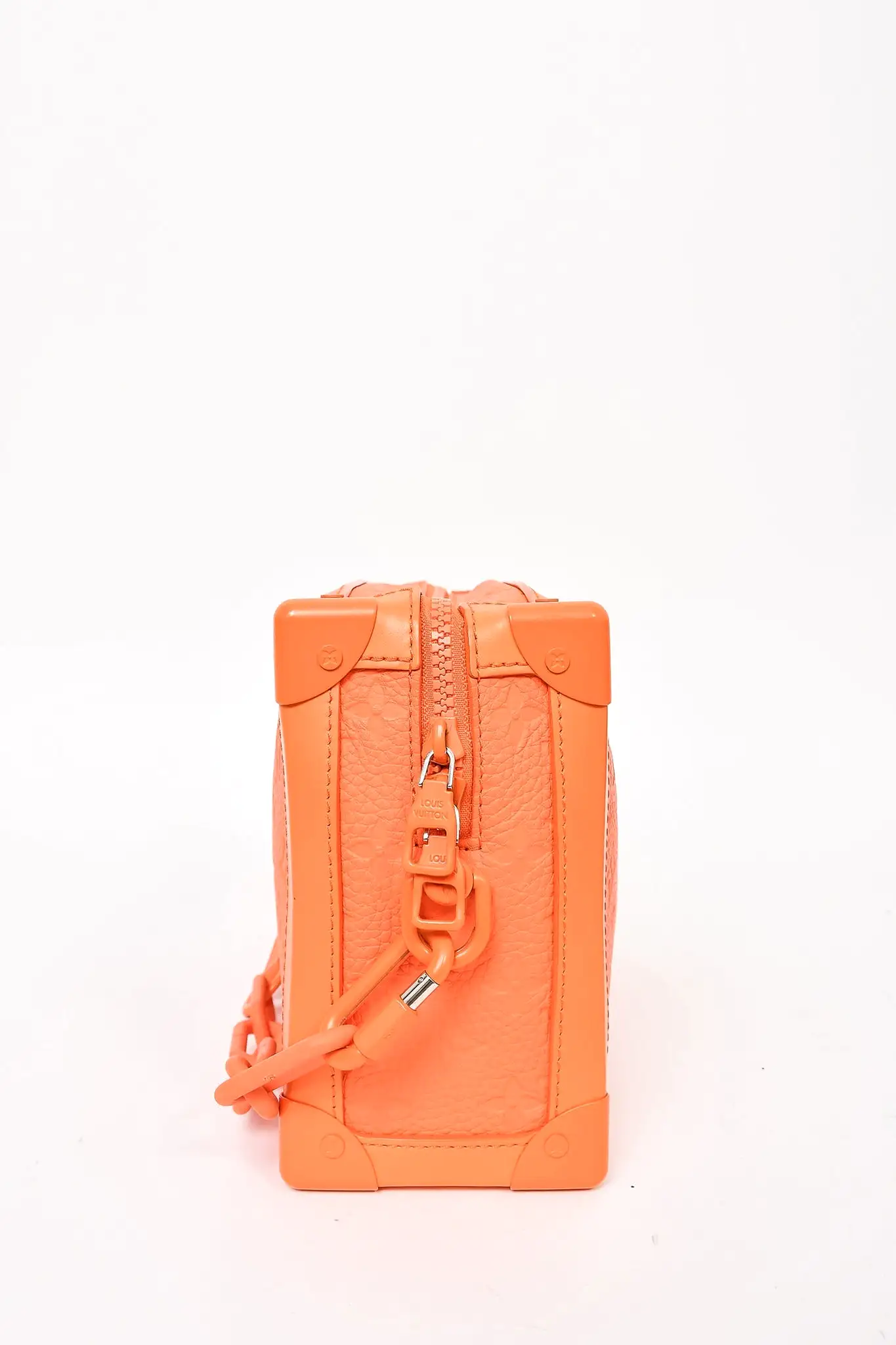 Louis Vuitton Orange Embossed Leather Soft Trunk Crossbody Bag