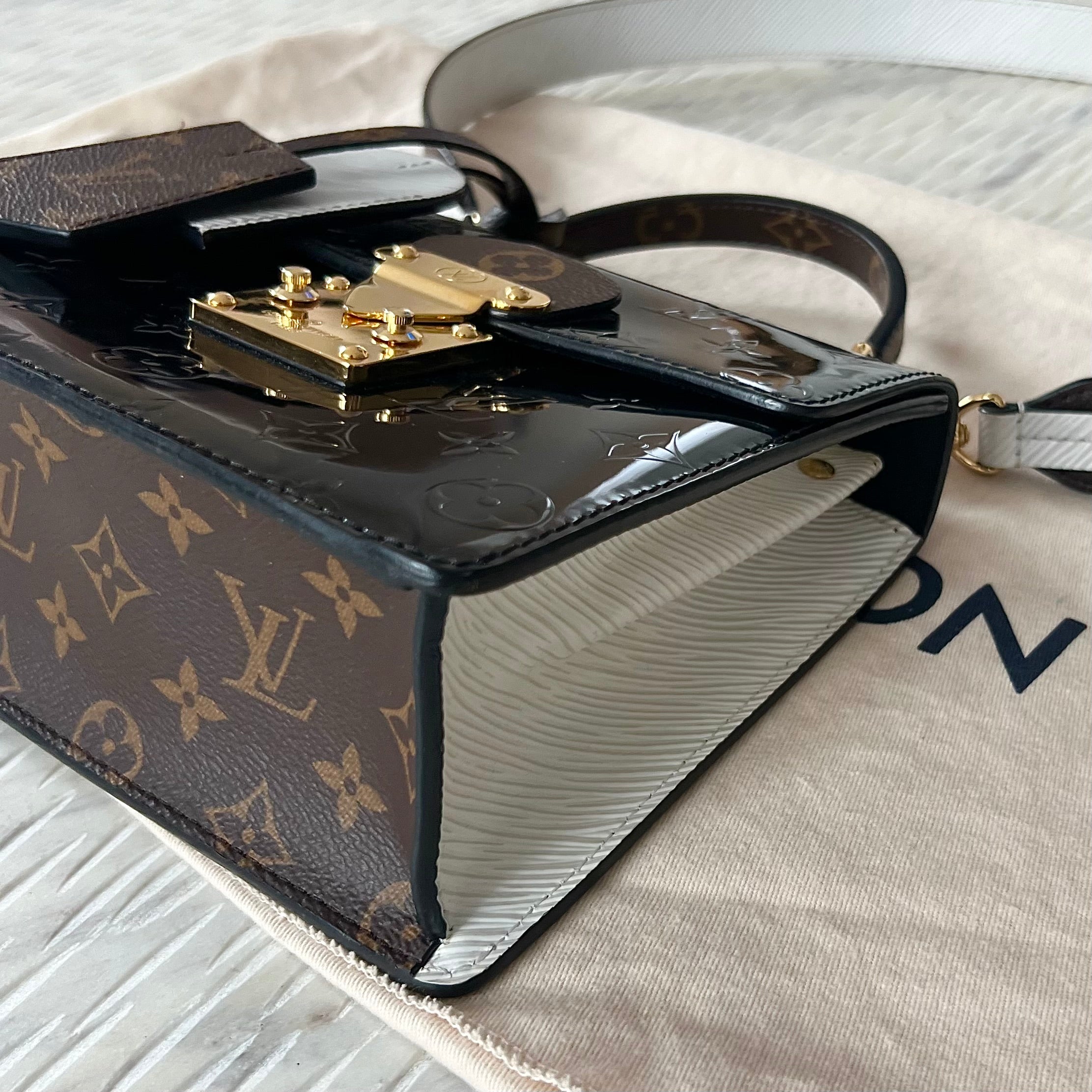 Louis Vuitton Spring Street Handbag Monogram Vernis with Monogram Canvas and Epi Leather