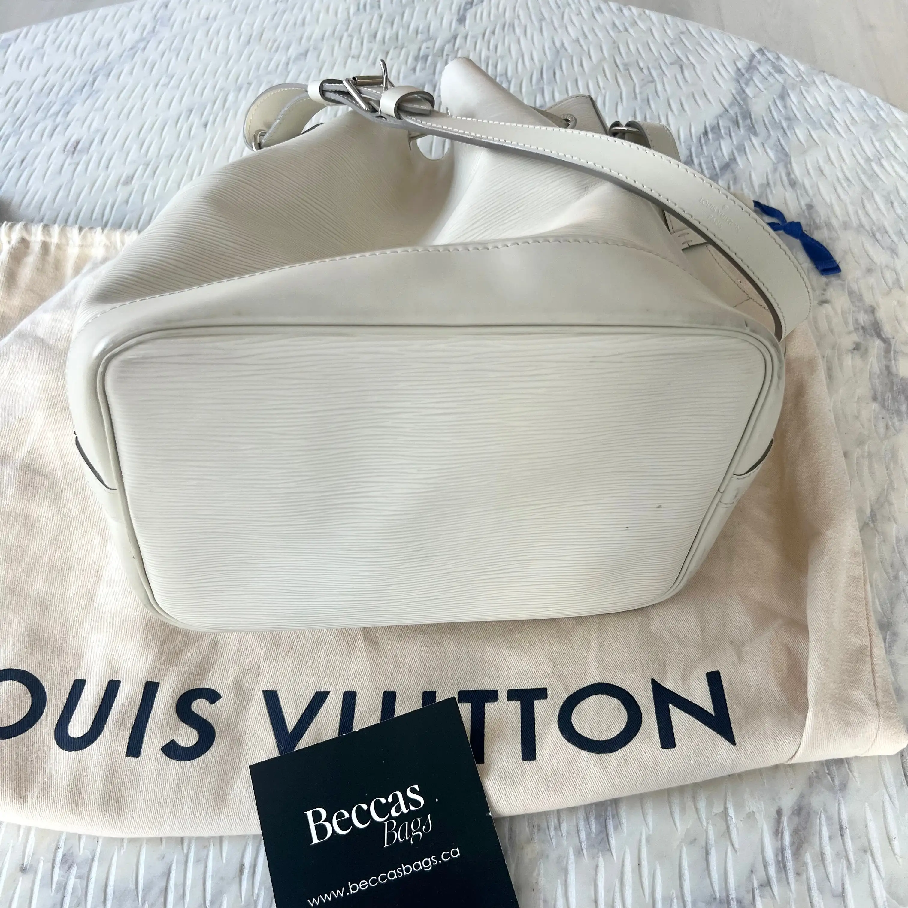 Louis Vuitton White Epi Leather Neo Noe Bag