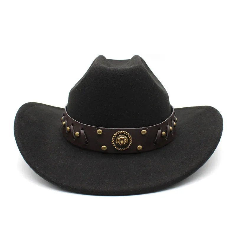 Men and Women Vintage Casual Curved Brim Western Jazz Cowboy Hat