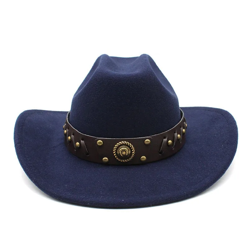 Men and Women Vintage Casual Curved Brim Western Jazz Cowboy Hat