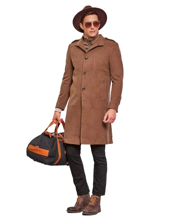 Men Coat Biscuit Color