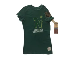 Minnesota North Stars Retro Brand WOMEN Green Vintage Short Sleeve T-Shirt