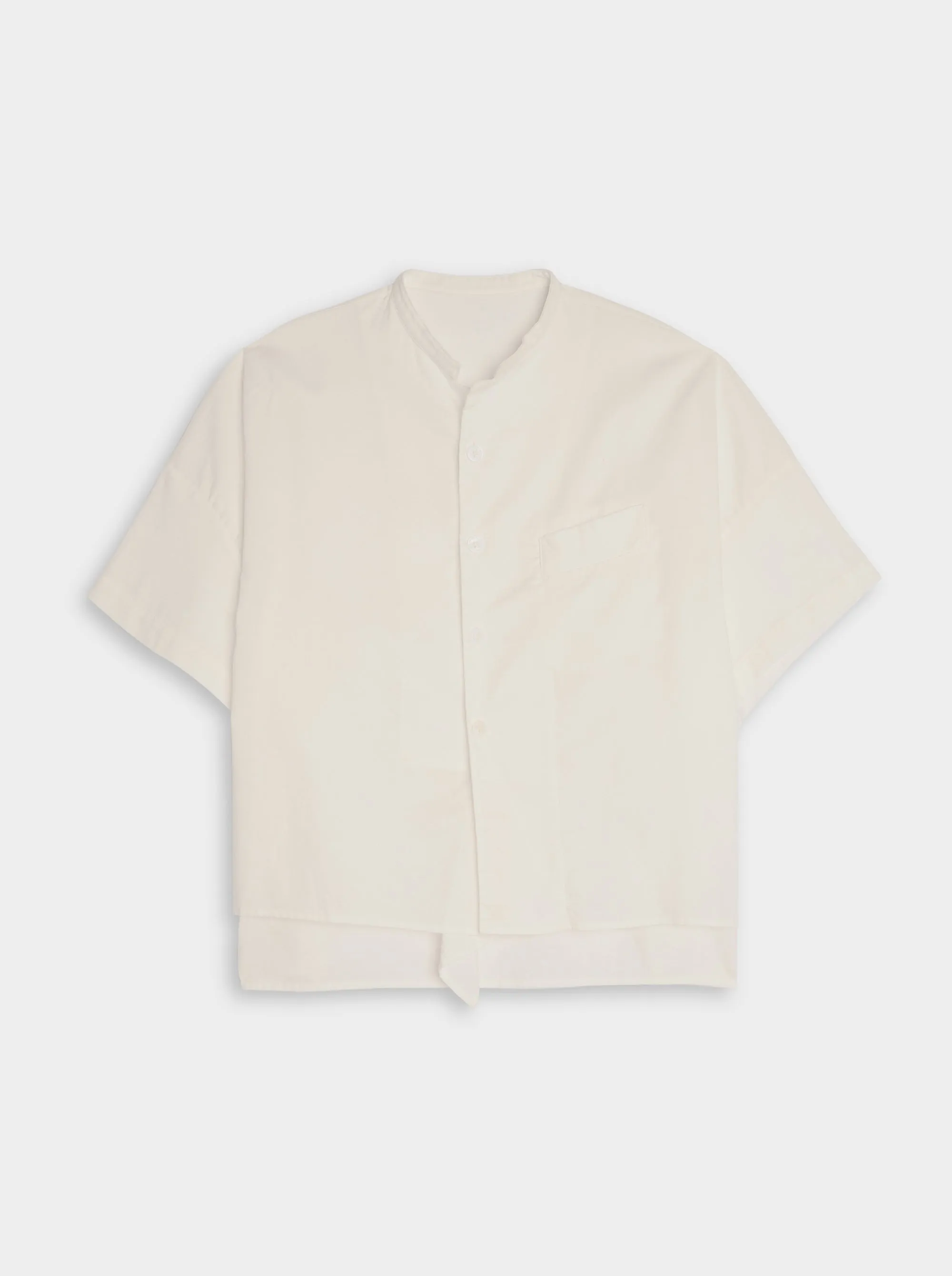 N-Half Sleeve Box Shirt, White