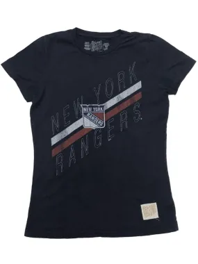 New York Rangers Retro Brand WOMEN Navy Vintage Capped Sleeve T-Shirt