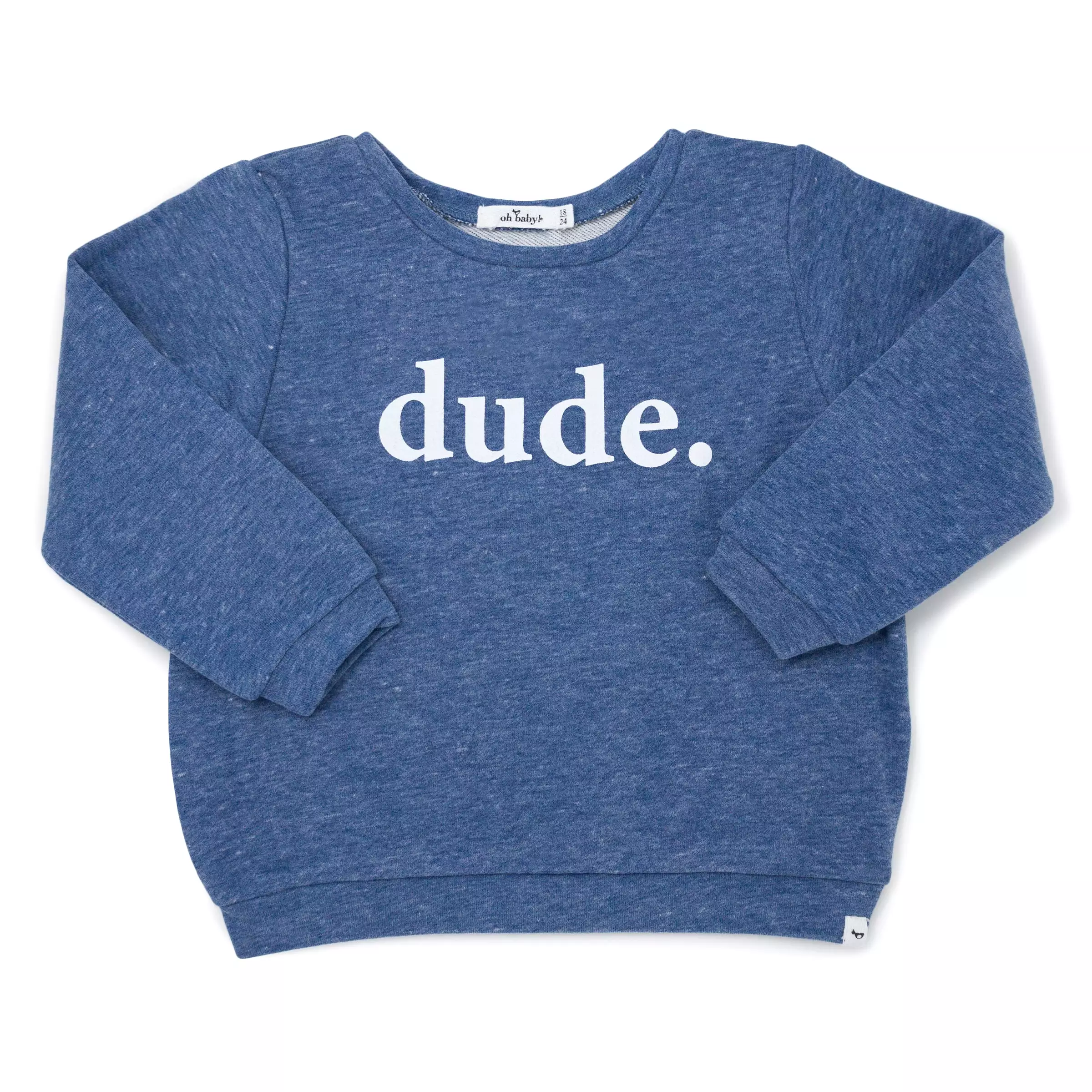 oh baby! Cotton Boxy Sweatshirt - dude print - Denim