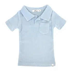 oh baby! Cotton Terry Baby Polo Shirt - Sky Blue