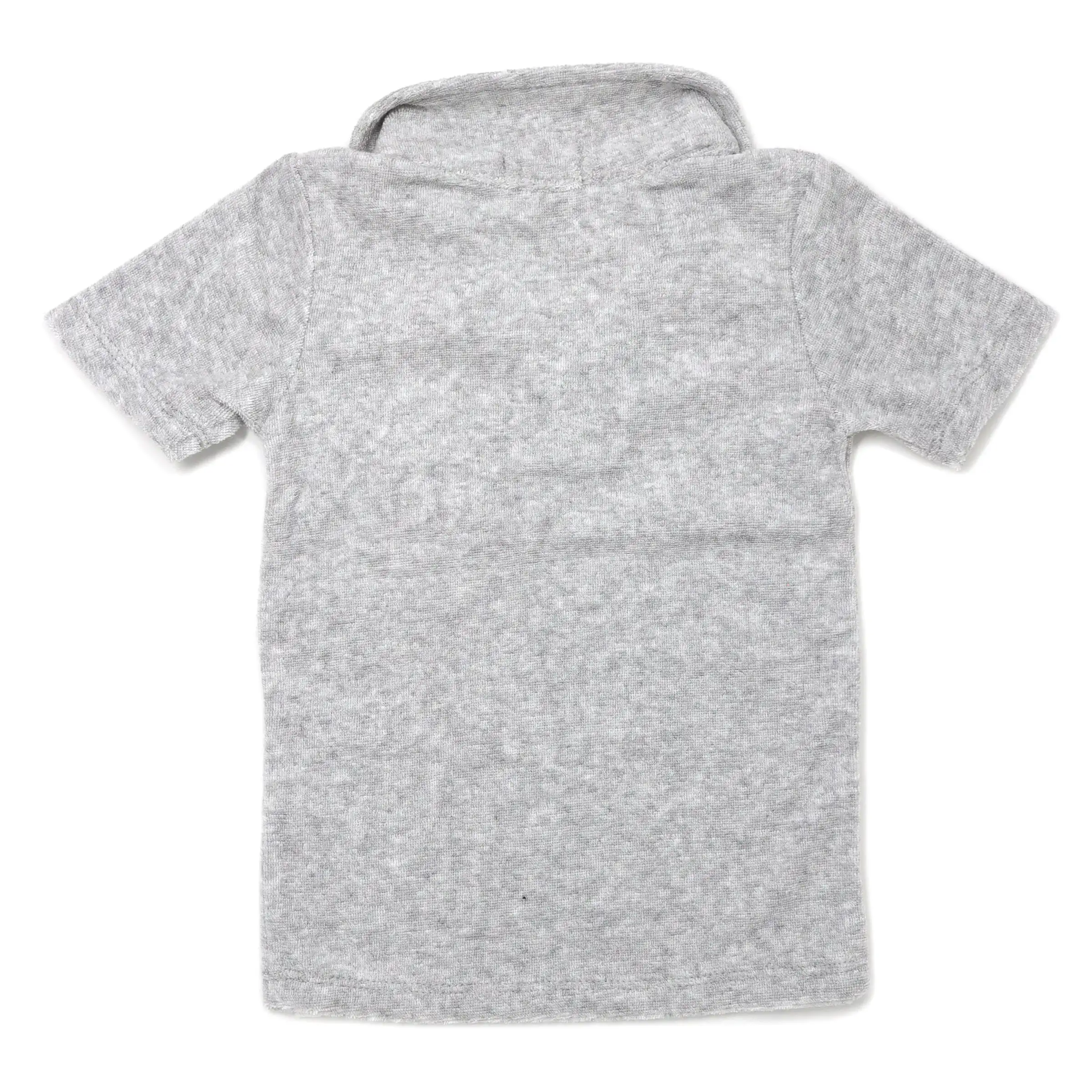 oh baby! Cotton Terry Polo Shirt - Heather Grey