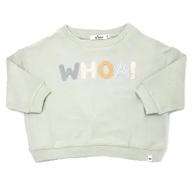 oh baby! Cotton Terry Slouch Boxy Sweatshirt  -WHOA Applique - Minty