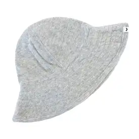 oh baby! Cotton Terry Sun Hat with Strap - Heather Gray