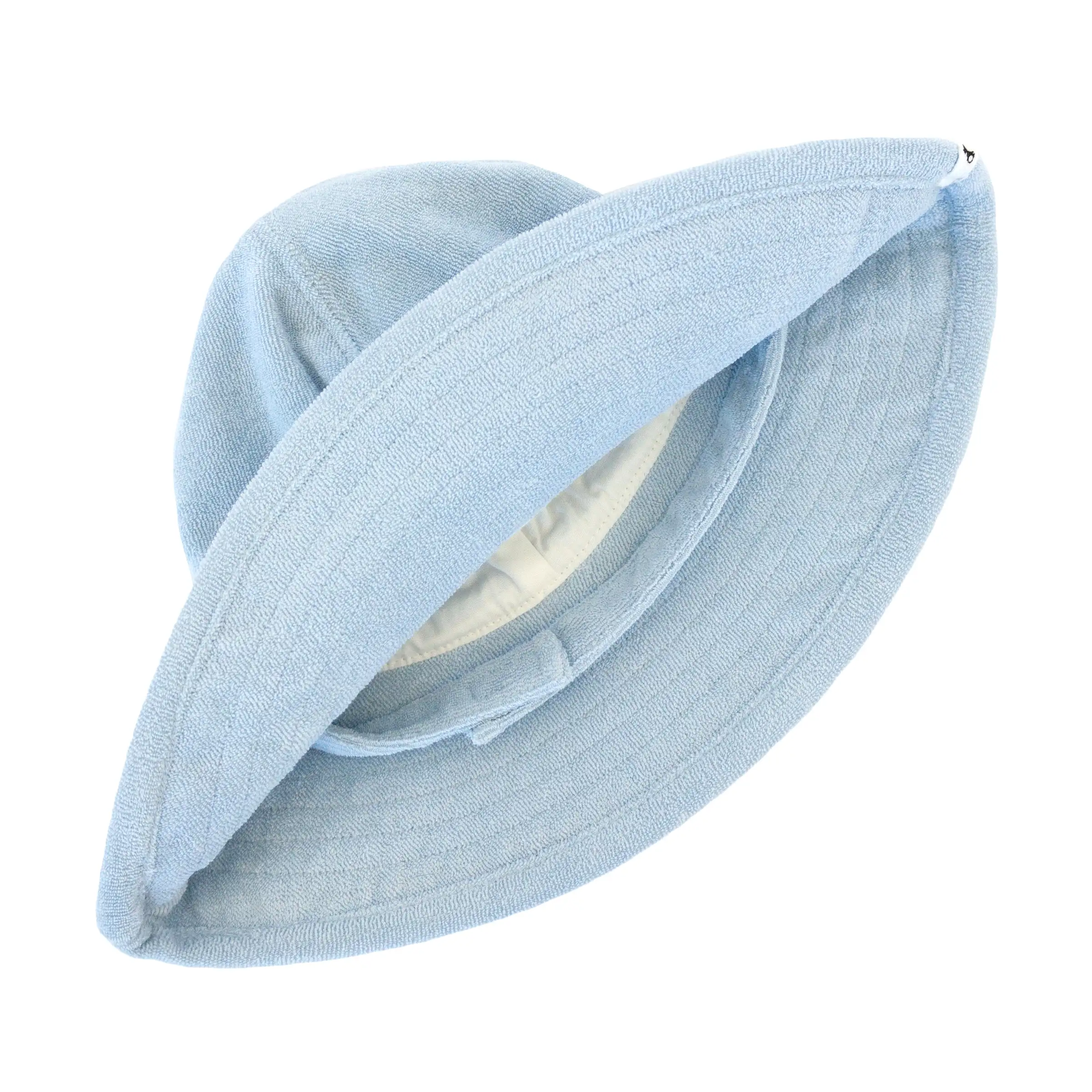 oh baby! Cotton Terry Sun Hat with Strap - Sky Blue