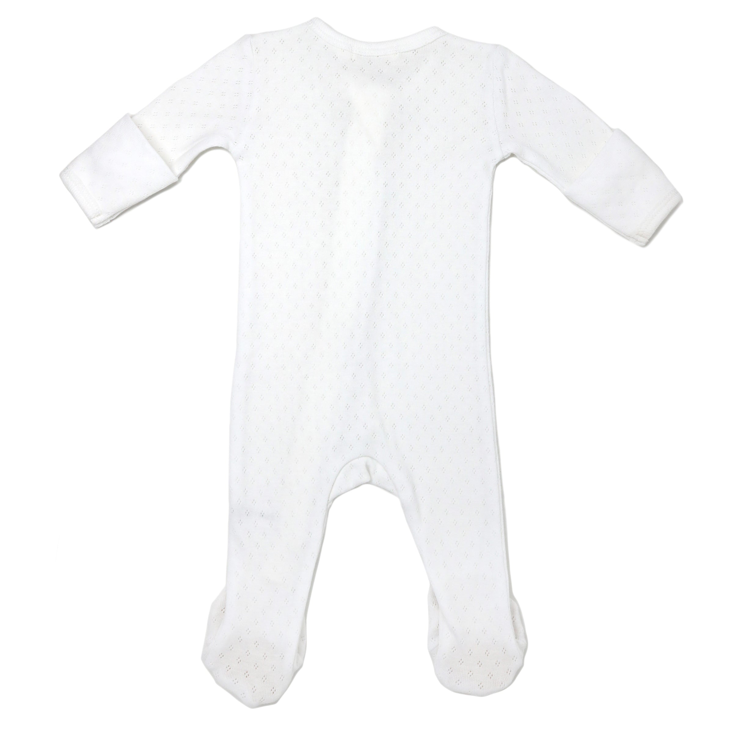 oh baby! Pointelle Zipper Footie - Cream