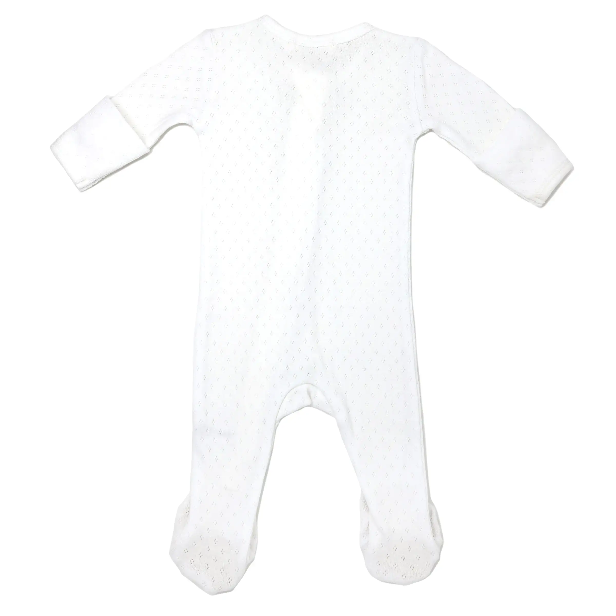 oh baby! Pointelle Zipper Footie - Cream