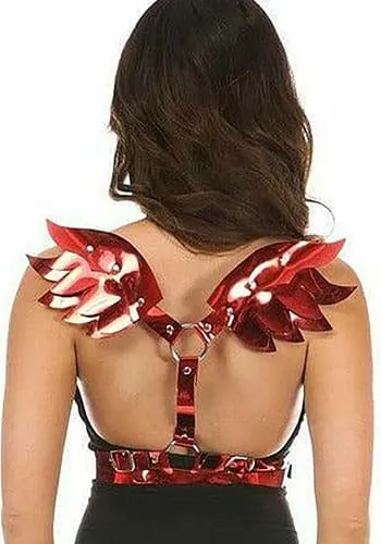 Plus Size Red Metallic Devil Wings for Women