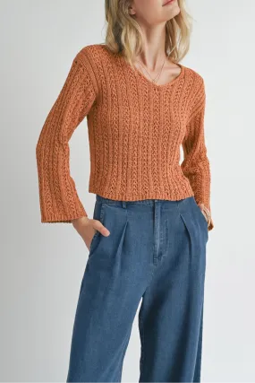 POINTELLE KNIT SWEATER