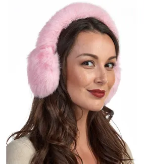 Rabbit Full Fur Earmuffs in Pink: FurHatWorld.com