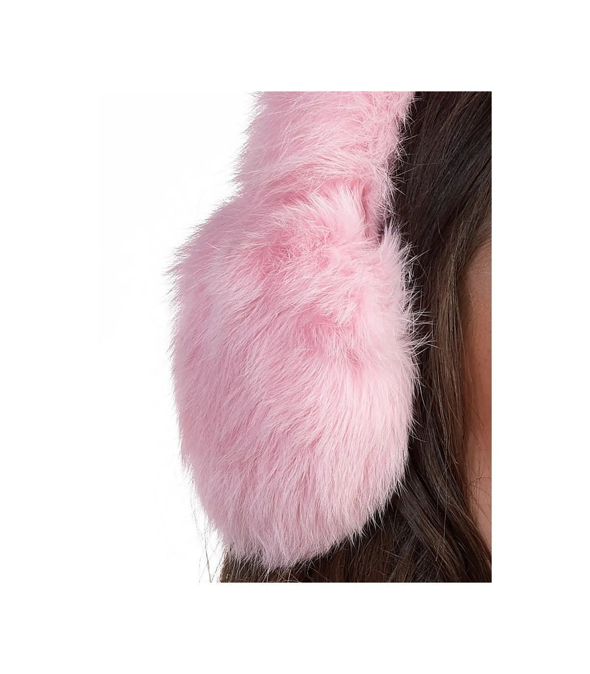 Rabbit Full Fur Earmuffs in Pink: FurHatWorld.com