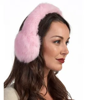 Rabbit Full Fur Earmuffs in Pink: FurSource.com