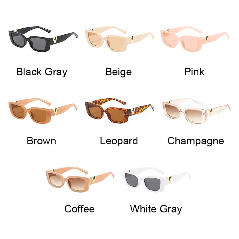 Retro Rectangle Sunglasses Women Vintage Small Frame Sun Glasses