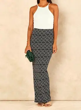 Signage Printed - Pencil Maxi Skirt