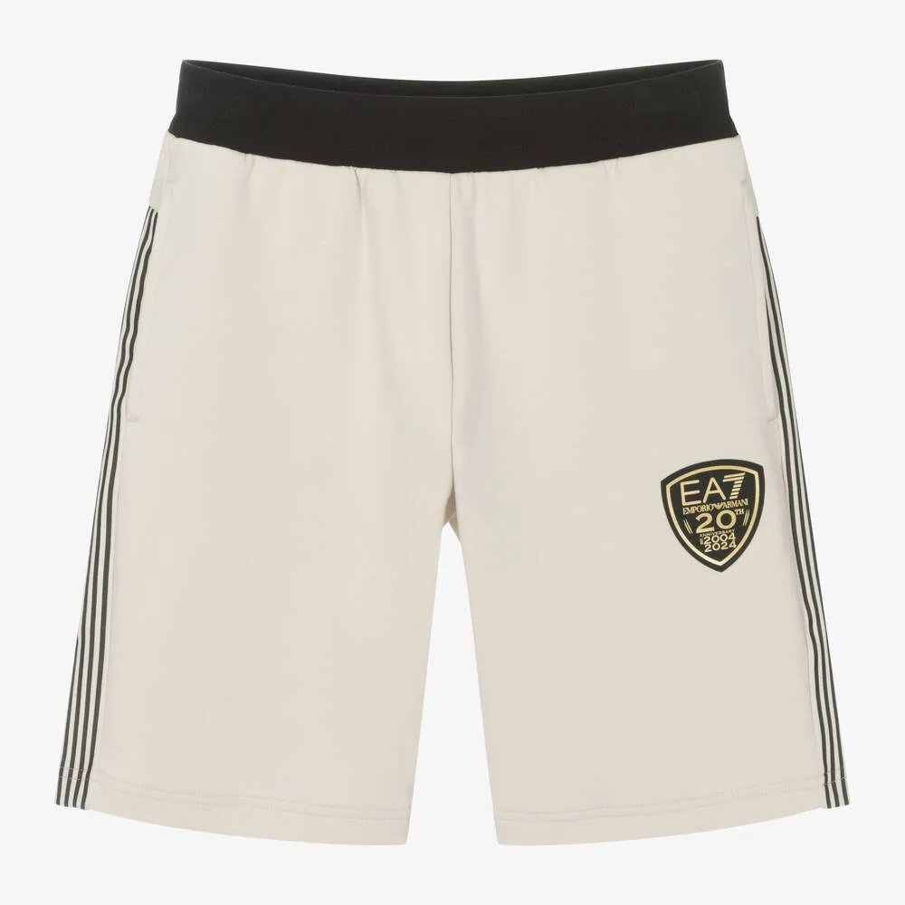 Teen Boys Beige Cotton Shorts