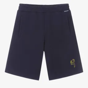 Teen Boys Navy Blue Cotton Shorts