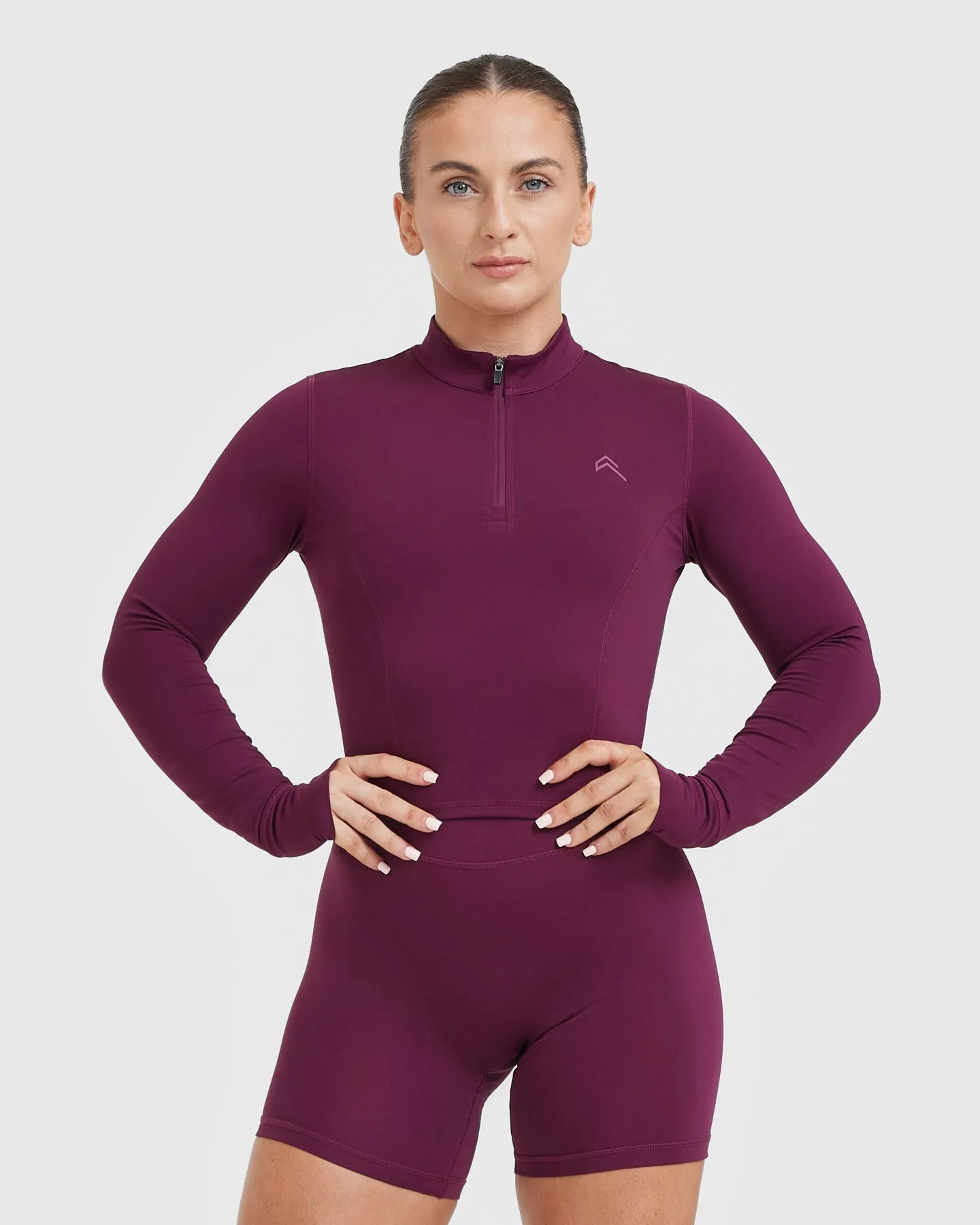 Timeless Half Zip Mid Long Sleeve Top | Ripe Fig