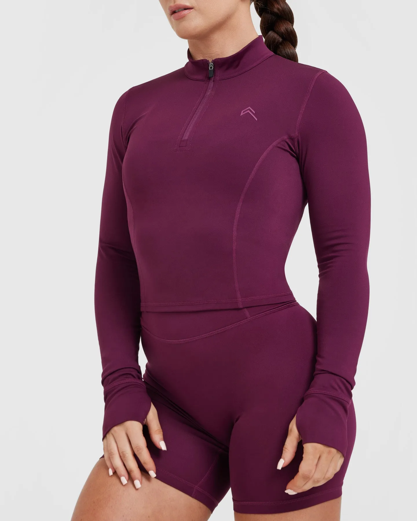 Timeless Half Zip Mid Long Sleeve Top | Ripe Fig