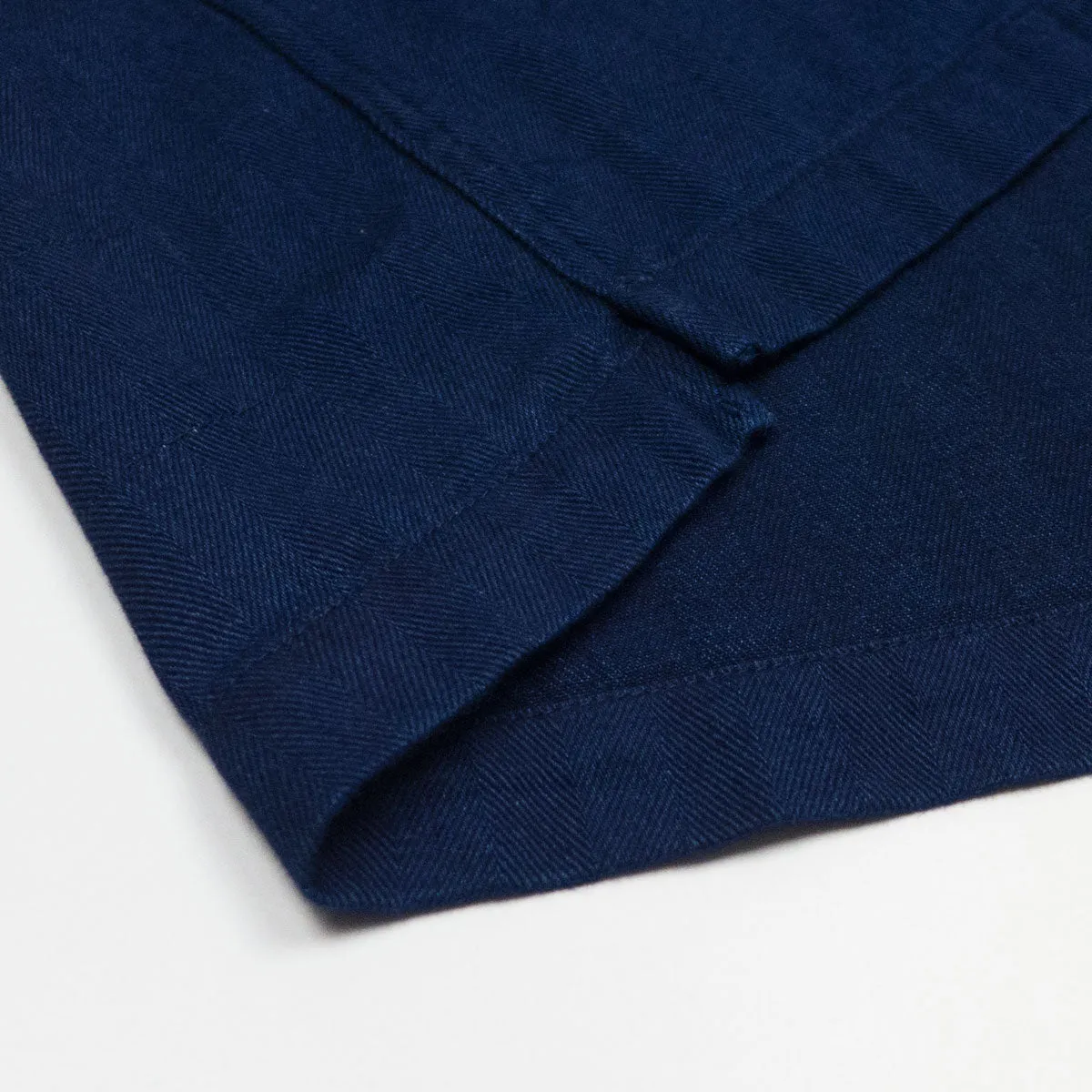 Universal Works - L/S Utility Shirt Herringbone Denim - Indigo