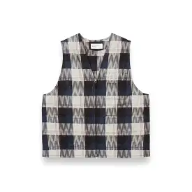 Universal Works Marine Gilet Deck Ikat 30132 indigo