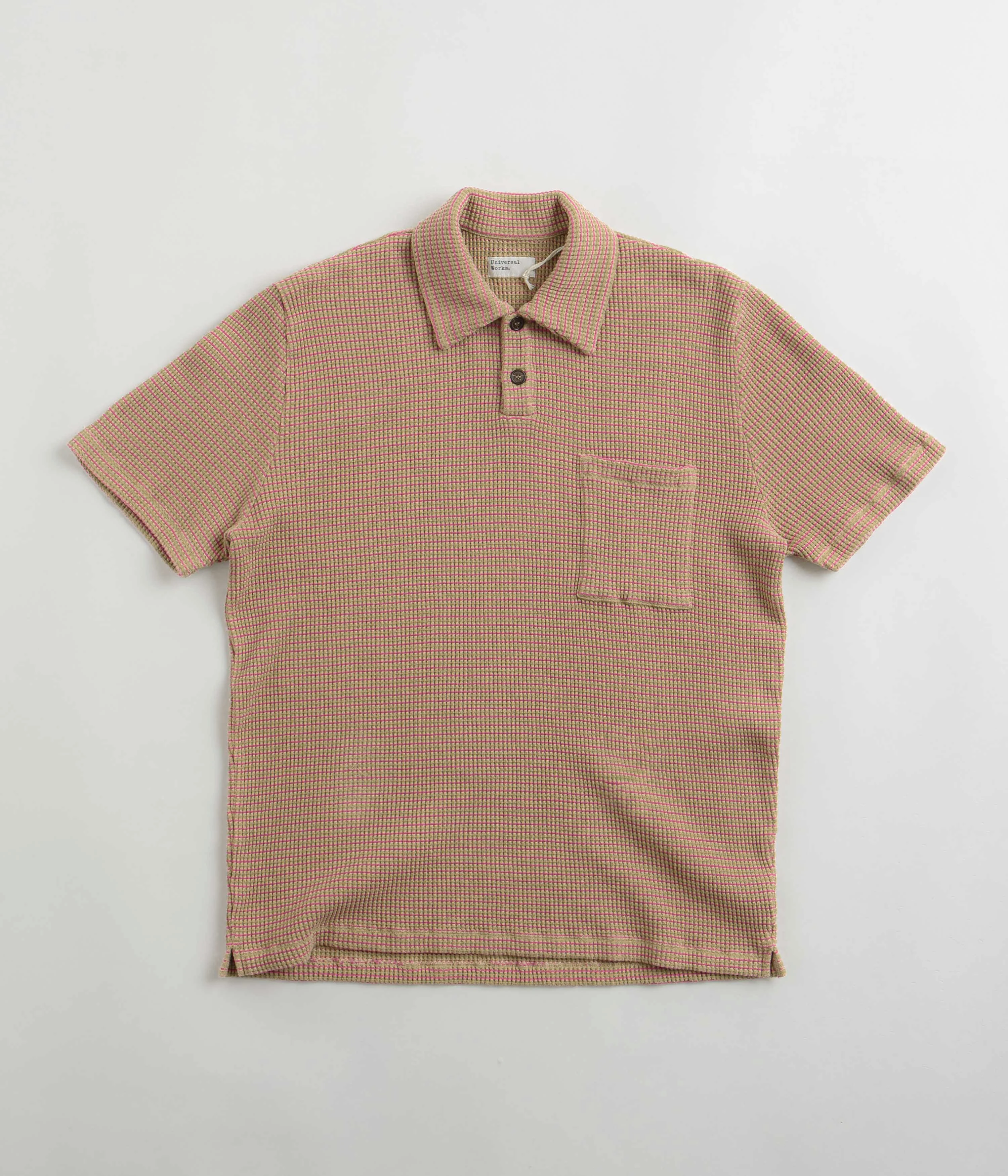 Universal Works Newlyn Short Sleeve Polo Shirt - Summer Oak