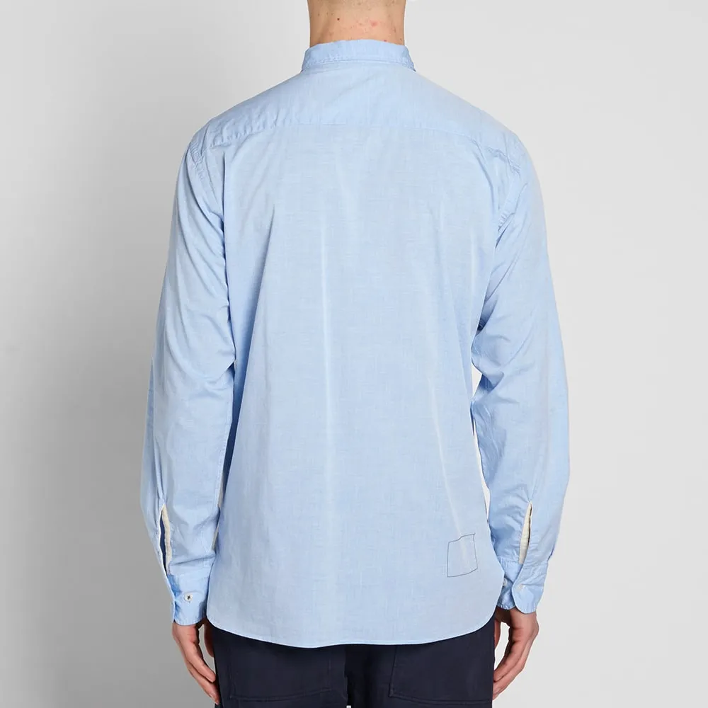 Universal Works Point Collar ShirtBlue Plain Weave Cotton