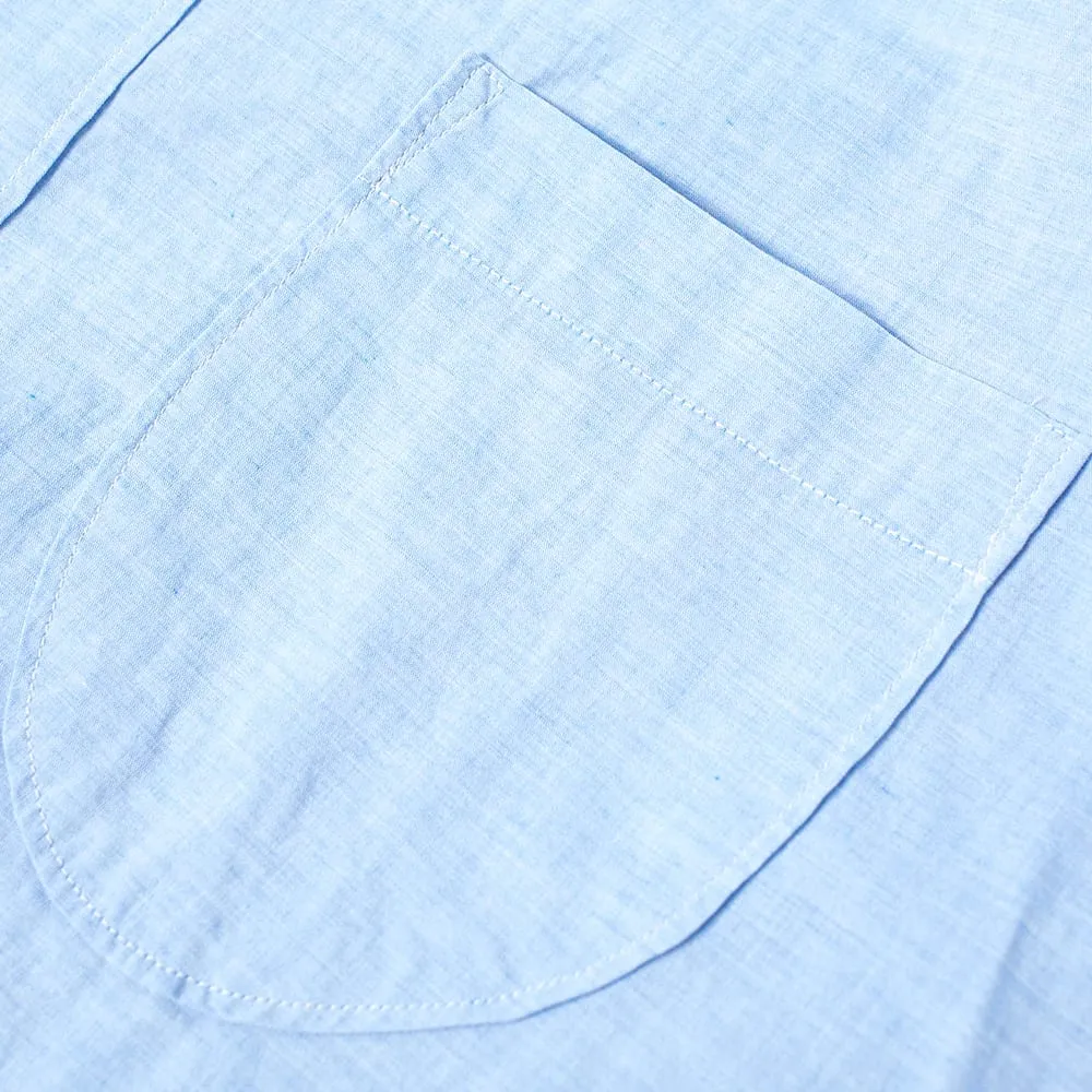 Universal Works Point Collar ShirtBlue Plain Weave Cotton