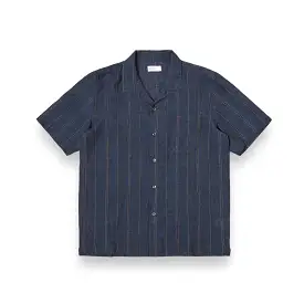 Universal Works Road Shirt 30259 stripe linen navy