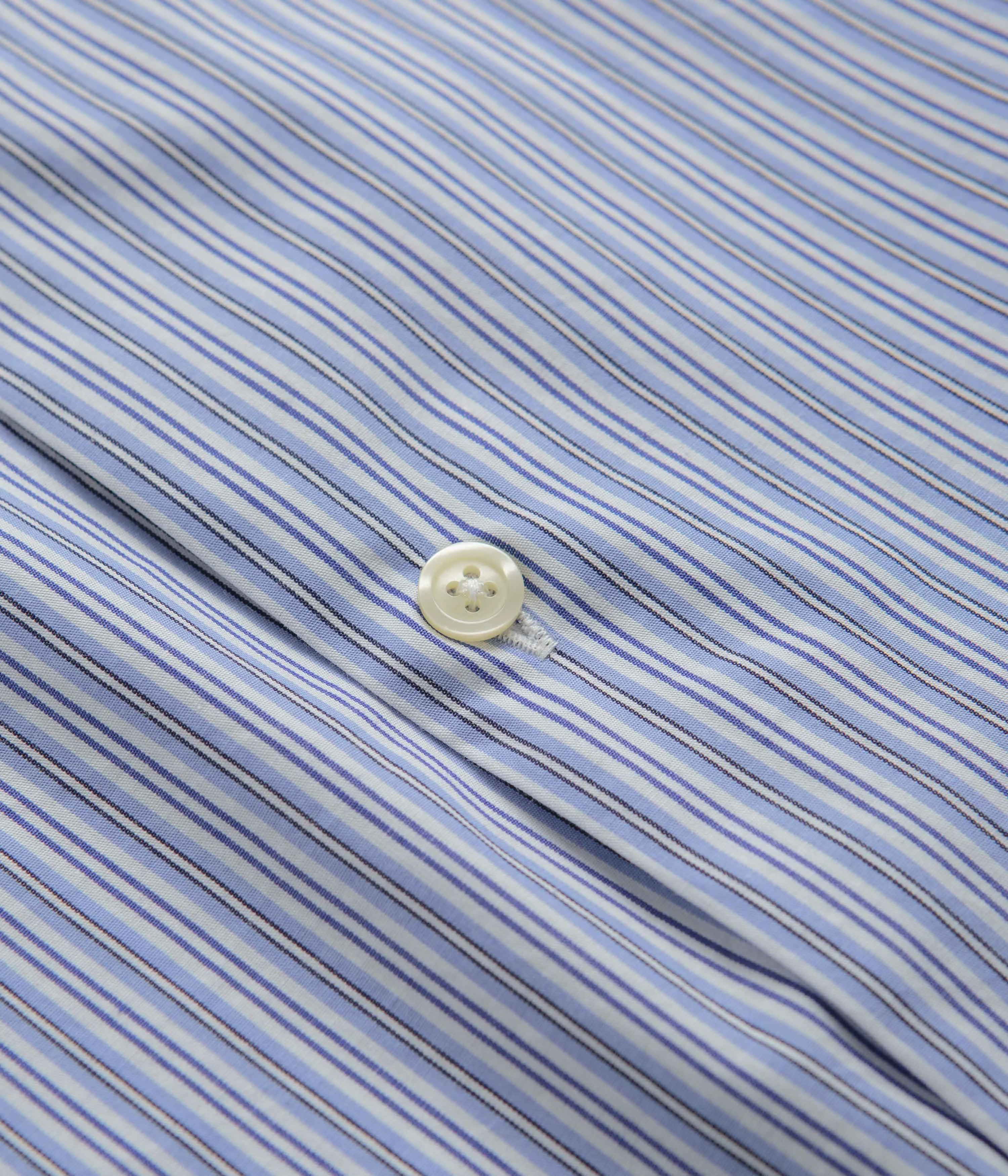 Universal Works Square Pocket Shirt - Blue / Navy Stripe