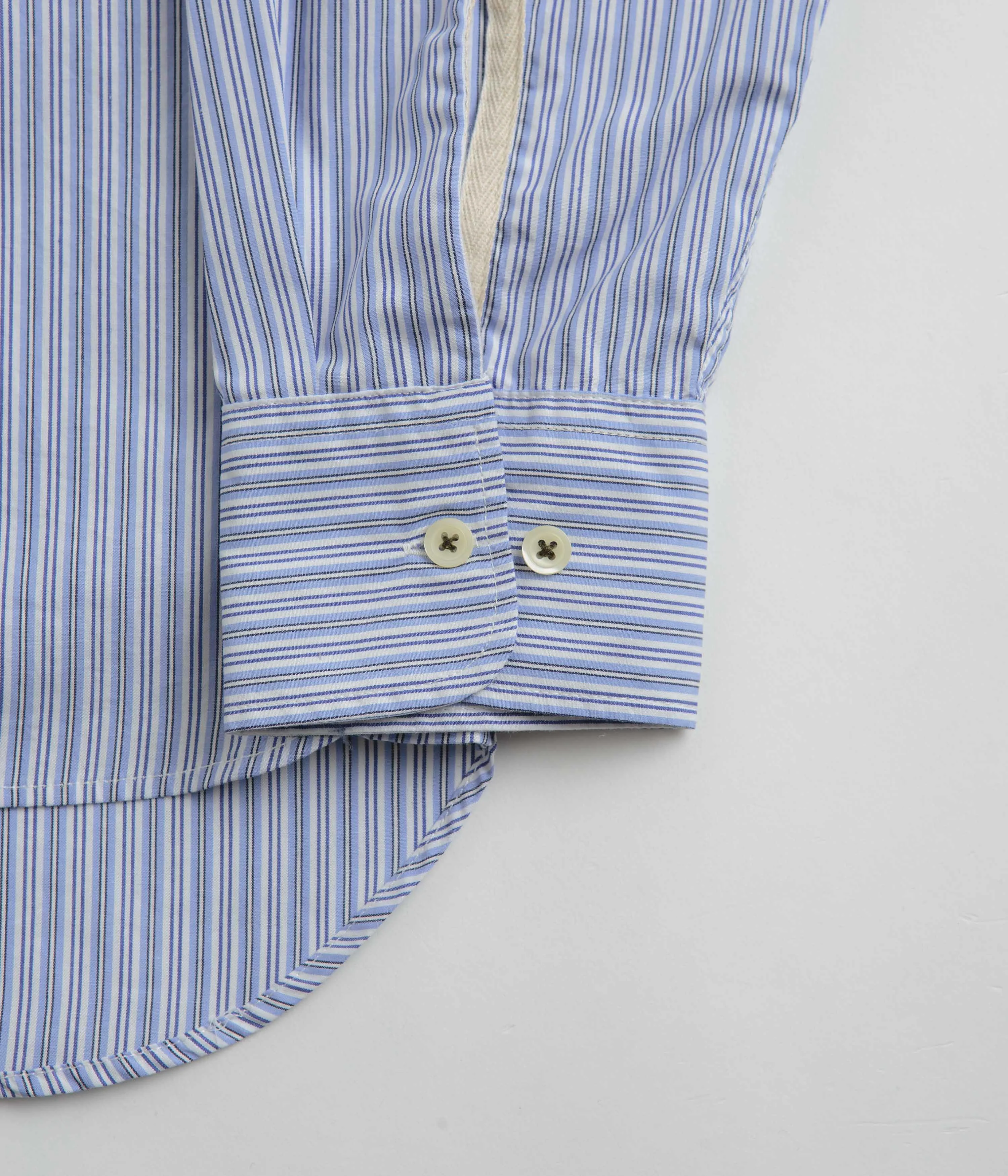 Universal Works Square Pocket Shirt - Blue / Navy Stripe