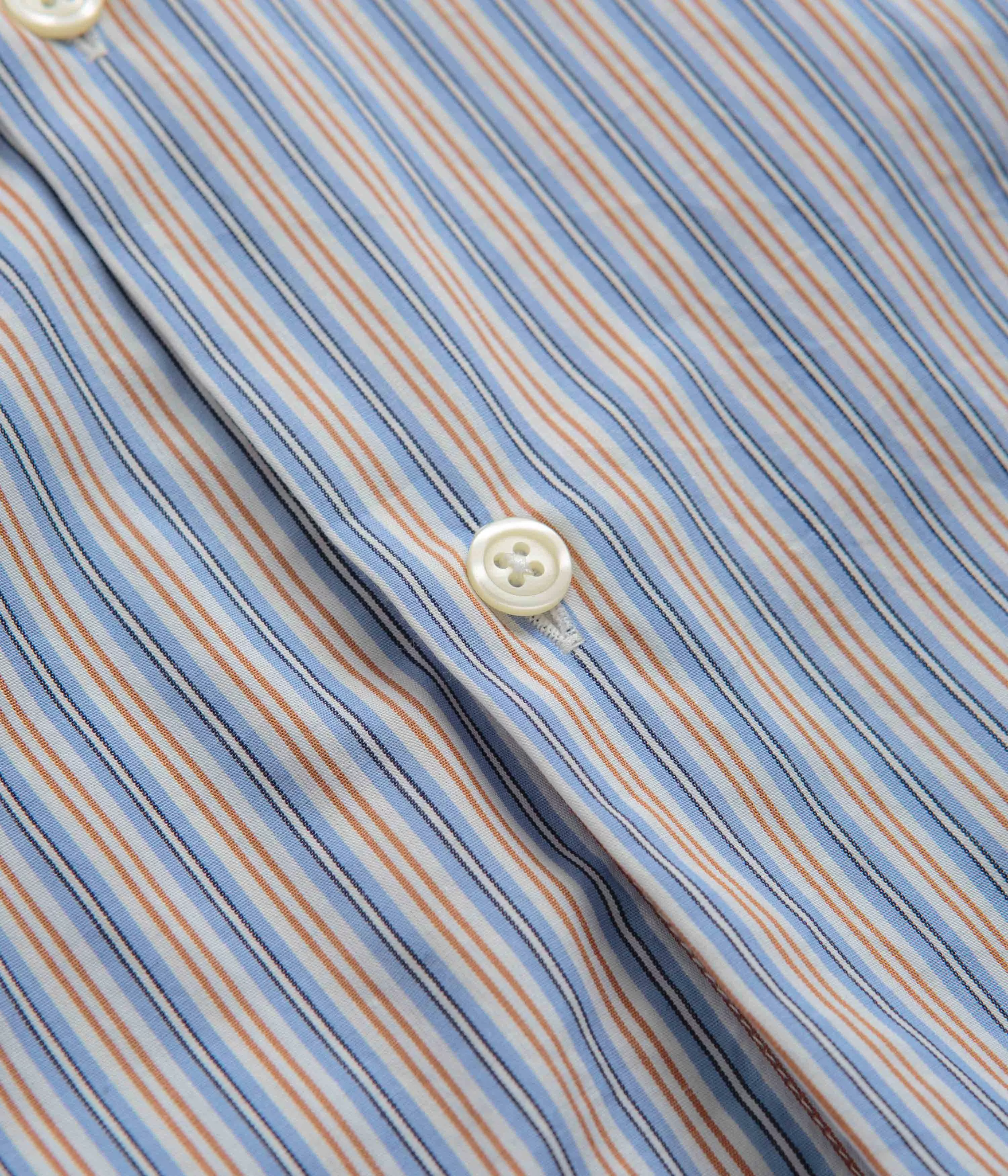 Universal Works Square Pocket Shirt - Blue / Orange Stripe