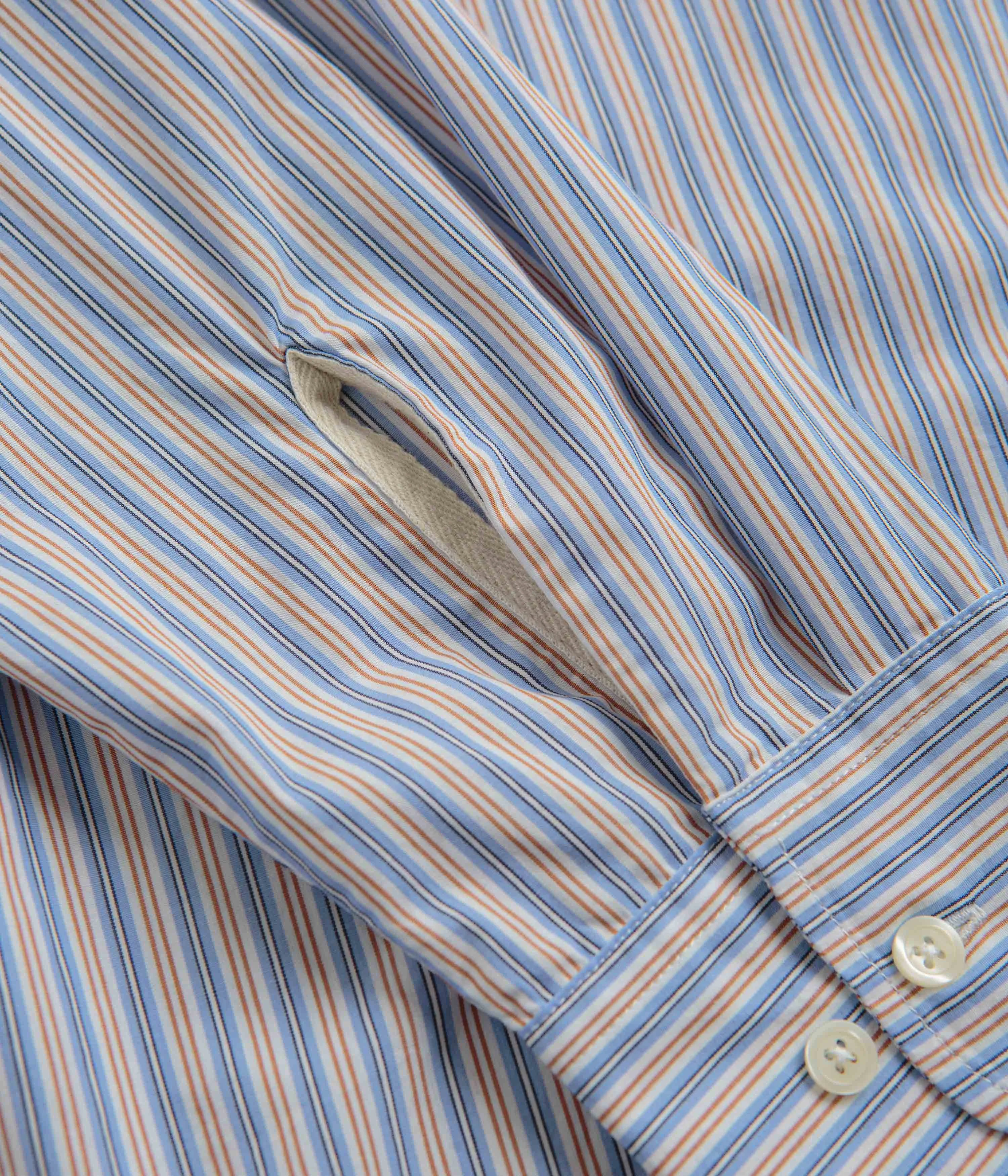 Universal Works Square Pocket Shirt - Blue / Orange Stripe