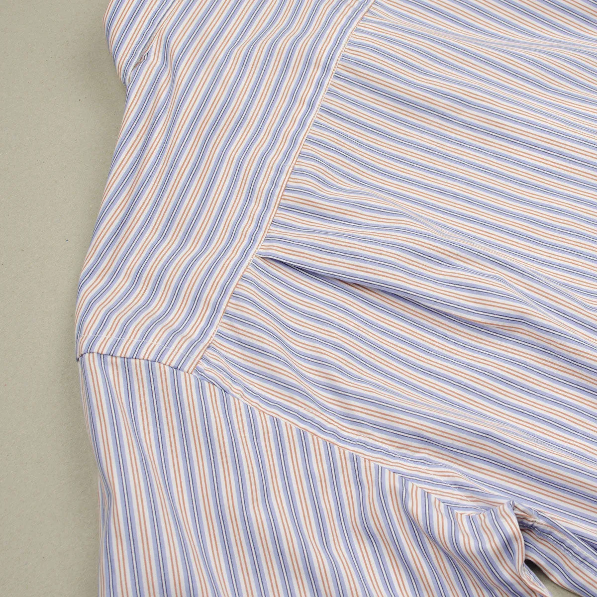 Universal Works - Square Pocket Shirt Busy Stripe Cotton - Blue/Orange Stripe