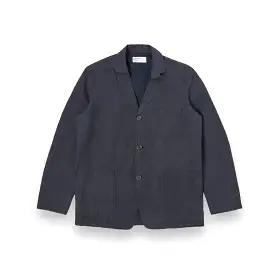 Universal Works Three Button Jacket 30500 linen mix puppytooth navy