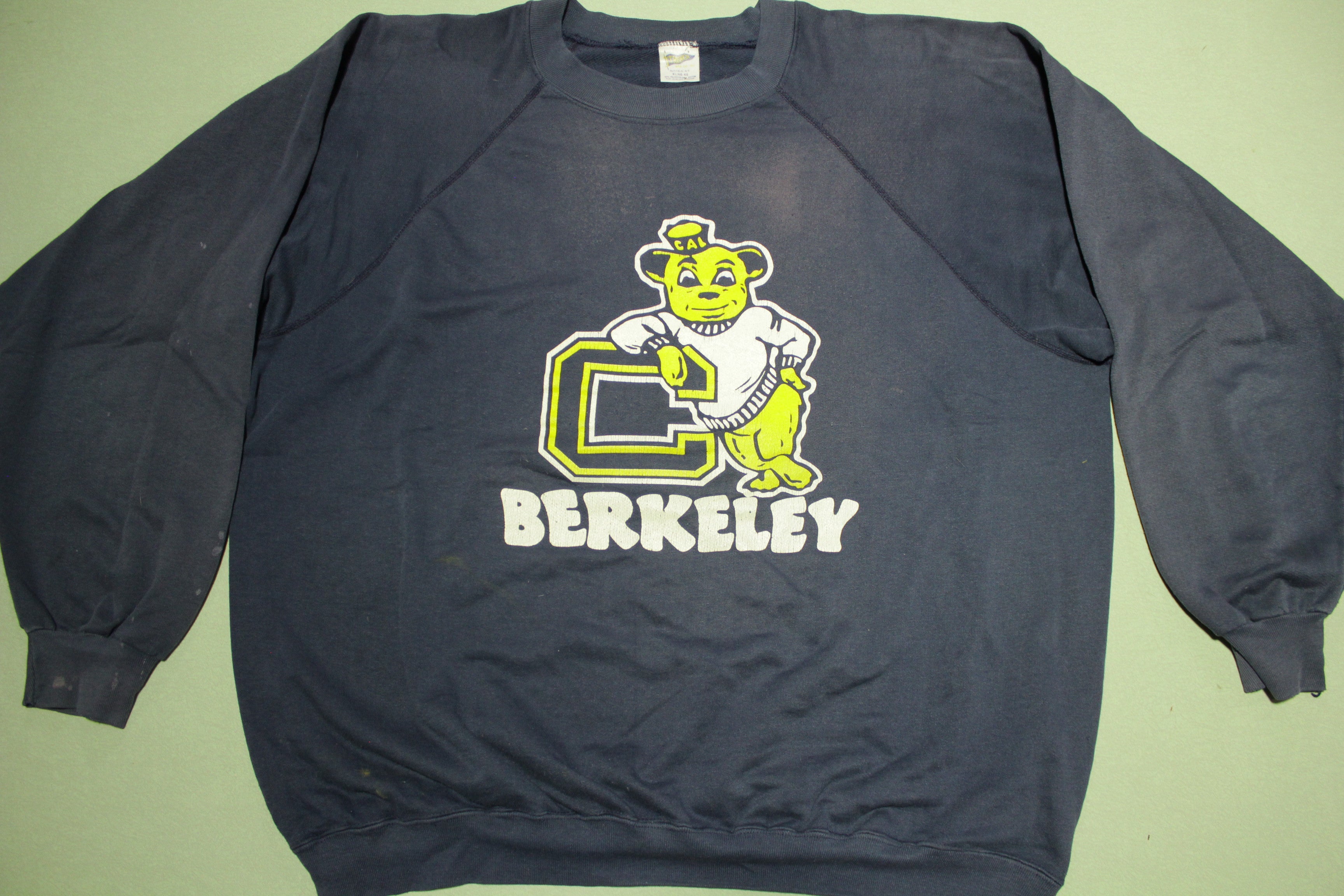 University of California Berkley Golden Bears Vintage 80's Made in USA Trench Sweatshirt