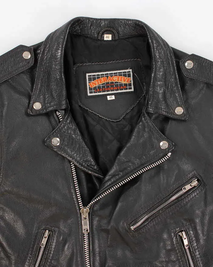 Vintage 90s Interactive Leatherwear Motocycle Jacket - L