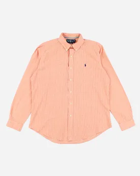 Vintage 90s Ralph Lauren Orange Gingham Shirt - L