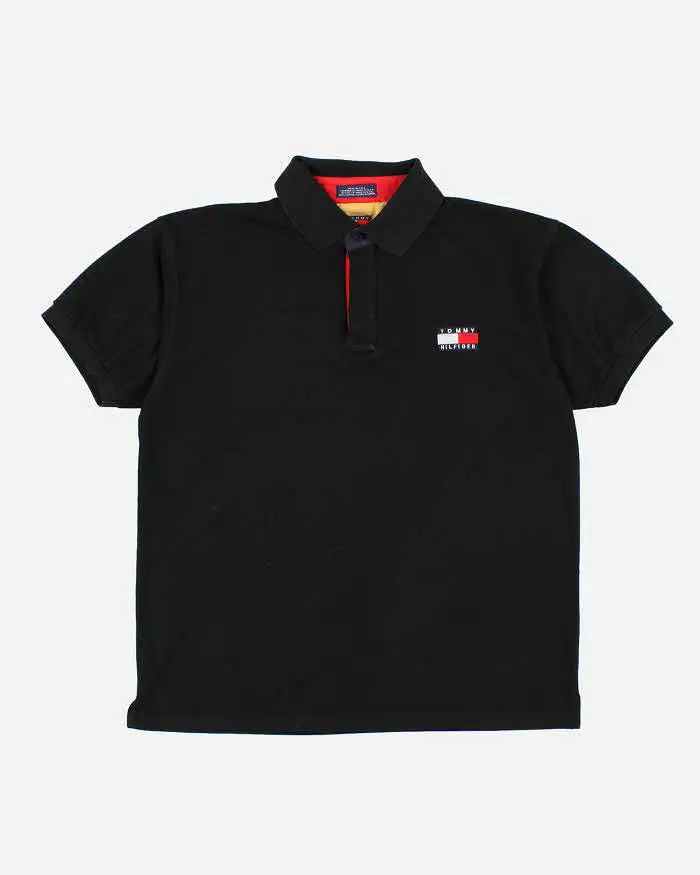 Vintage 90s Tommy Hilfiger Black Polo Shirt - L