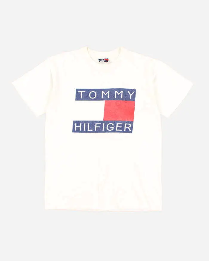 Vintage 90s Tommy Hilfiger Faded Branded Tee - L